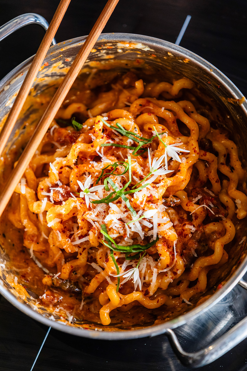 Pasta Carbonara with Gochujang