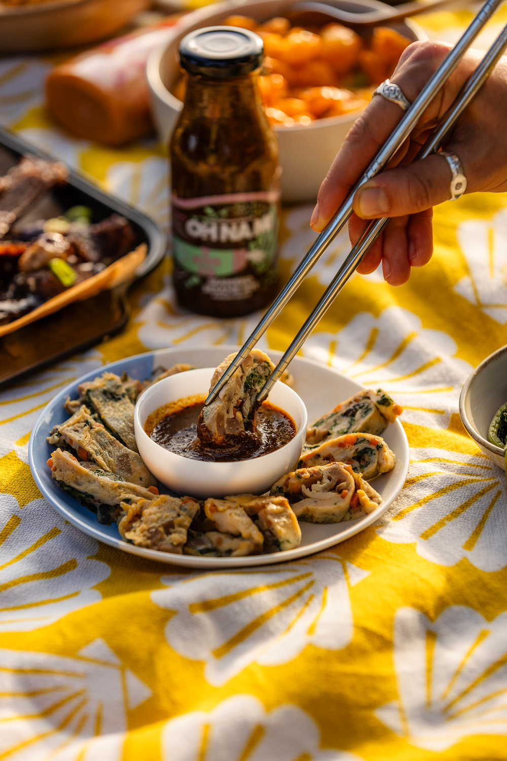 Korean Egg Roll with Seaweed Sesame Soy