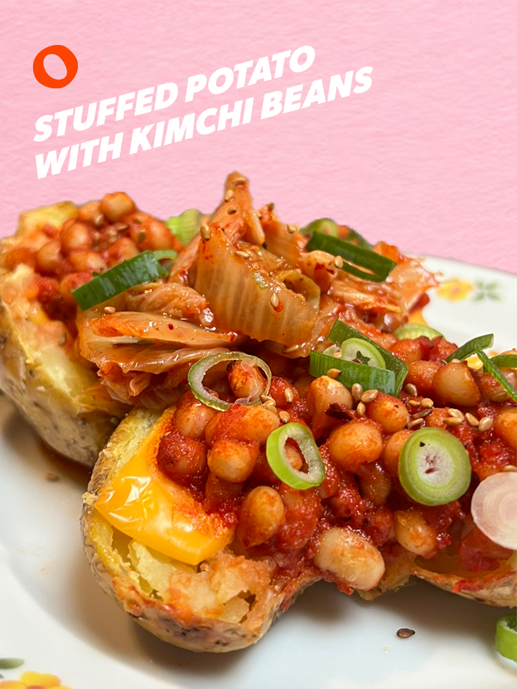 Stuffed Potato With Kimchi Beans